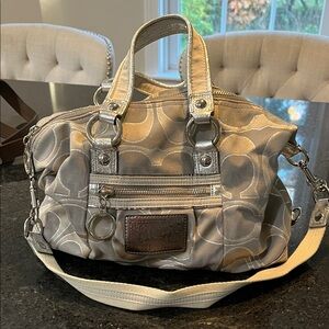 Coach Beige and Silver Women's Satchel